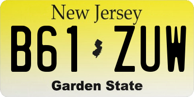 NJ license plate B61ZUW
