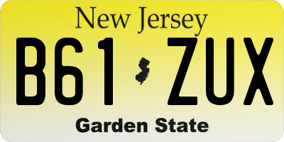 NJ license plate B61ZUX