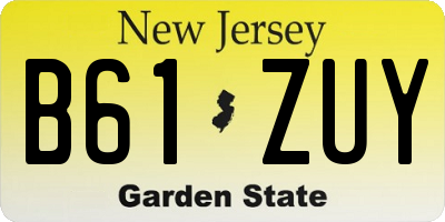 NJ license plate B61ZUY