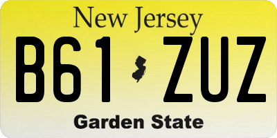 NJ license plate B61ZUZ