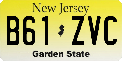NJ license plate B61ZVC