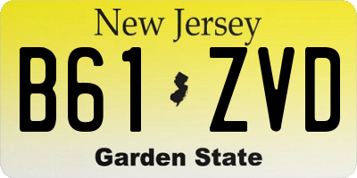 NJ license plate B61ZVD