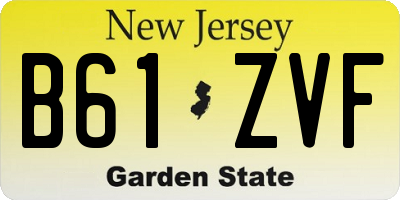 NJ license plate B61ZVF