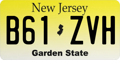 NJ license plate B61ZVH