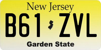 NJ license plate B61ZVL