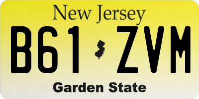 NJ license plate B61ZVM
