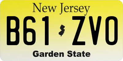 NJ license plate B61ZVO