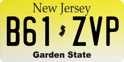 NJ license plate B61ZVP
