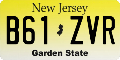 NJ license plate B61ZVR
