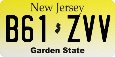 NJ license plate B61ZVV