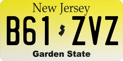 NJ license plate B61ZVZ