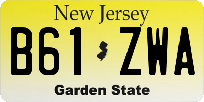 NJ license plate B61ZWA
