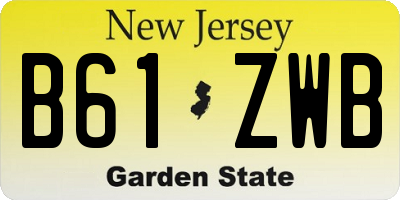 NJ license plate B61ZWB