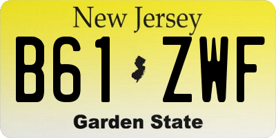NJ license plate B61ZWF