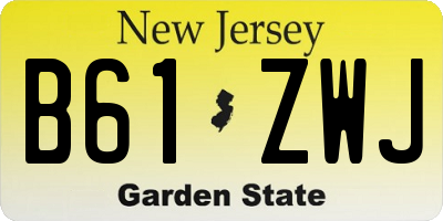 NJ license plate B61ZWJ