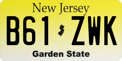 NJ license plate B61ZWK