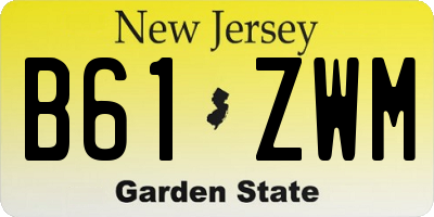 NJ license plate B61ZWM