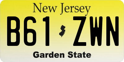 NJ license plate B61ZWN