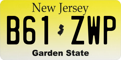 NJ license plate B61ZWP