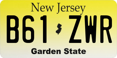 NJ license plate B61ZWR