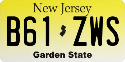 NJ license plate B61ZWS