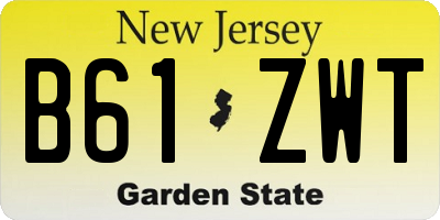 NJ license plate B61ZWT