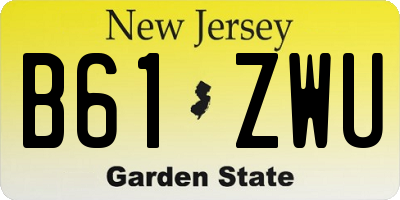 NJ license plate B61ZWU
