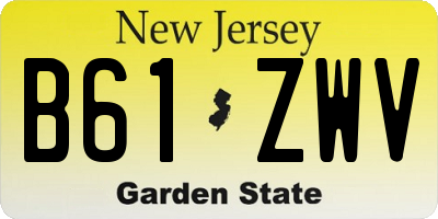 NJ license plate B61ZWV