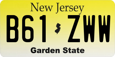 NJ license plate B61ZWW