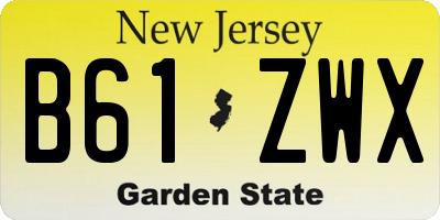 NJ license plate B61ZWX