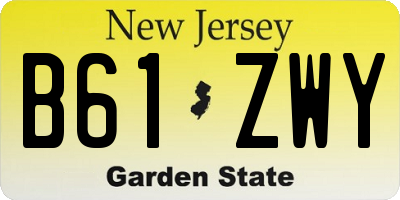 NJ license plate B61ZWY
