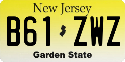 NJ license plate B61ZWZ