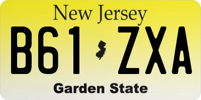 NJ license plate B61ZXA