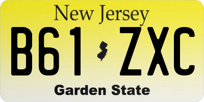 NJ license plate B61ZXC