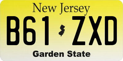 NJ license plate B61ZXD