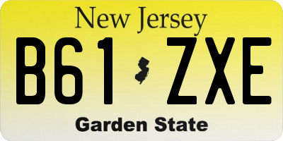 NJ license plate B61ZXE