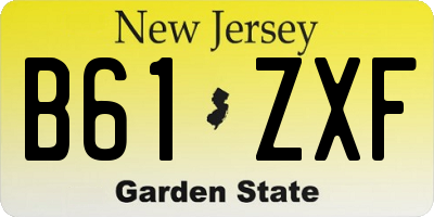 NJ license plate B61ZXF