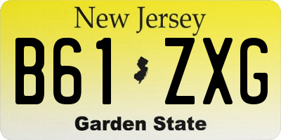 NJ license plate B61ZXG