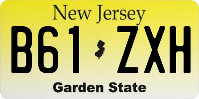 NJ license plate B61ZXH
