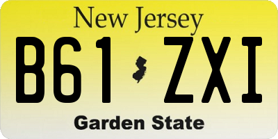 NJ license plate B61ZXI