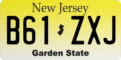 NJ license plate B61ZXJ