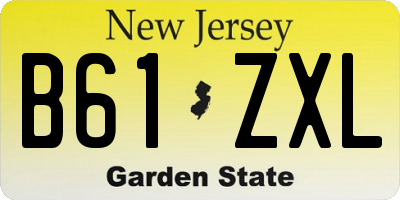 NJ license plate B61ZXL