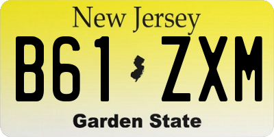 NJ license plate B61ZXM