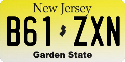NJ license plate B61ZXN