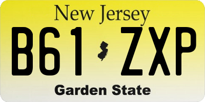 NJ license plate B61ZXP