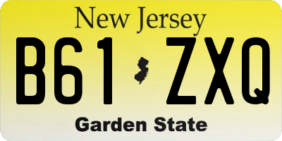 NJ license plate B61ZXQ