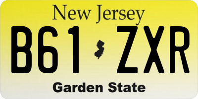NJ license plate B61ZXR