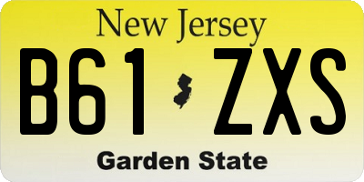 NJ license plate B61ZXS