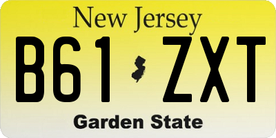 NJ license plate B61ZXT