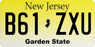 NJ license plate B61ZXU